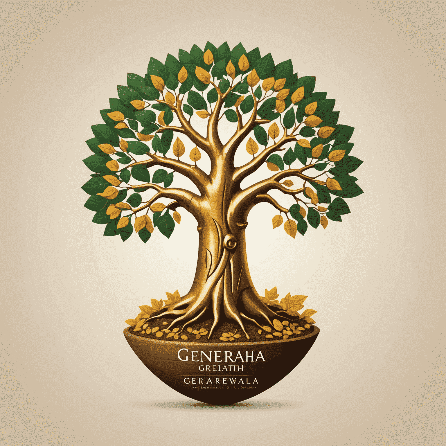 GeneraWealth SA logo featuring a stylized baobab tree with golden leaves, symbolizing growth and prosperity in South Africa
