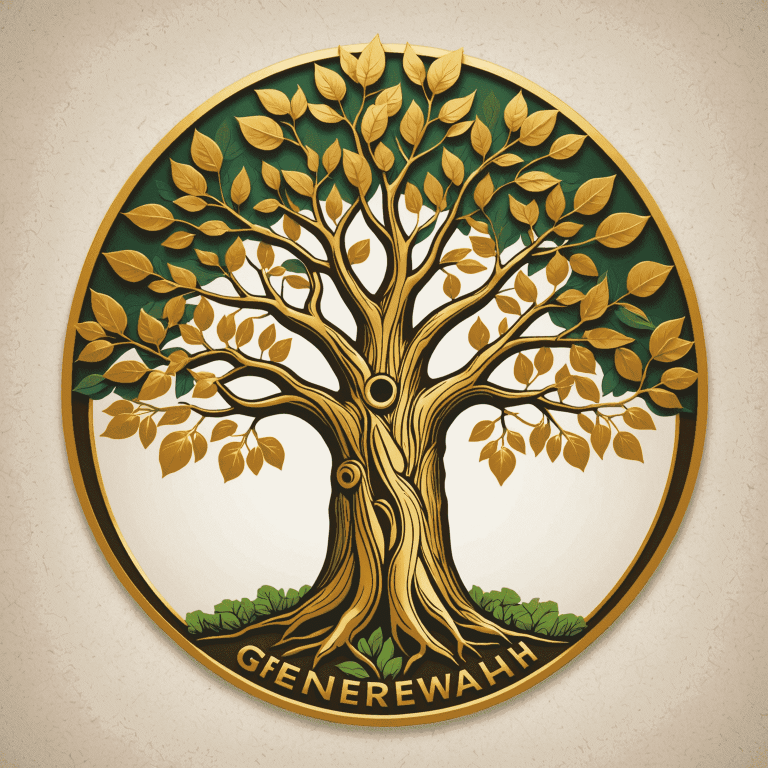 GeneraWealth SA logo featuring a stylized baobab tree with golden leaves, symbolizing growth and prosperity in South Africa