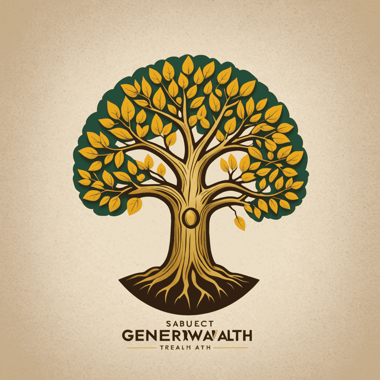 GeneraWealth SA logo featuring a stylized baobab tree with golden leaves, symbolizing growth and prosperity in South Africa